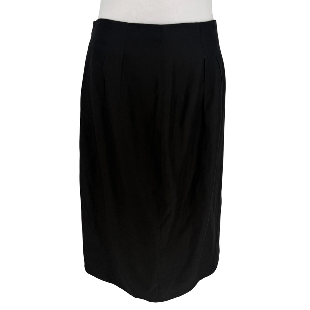 Gucci Black Linen Silk Pencil Skirt Women IT 46 US 10-12 L Italy Luxury Classic